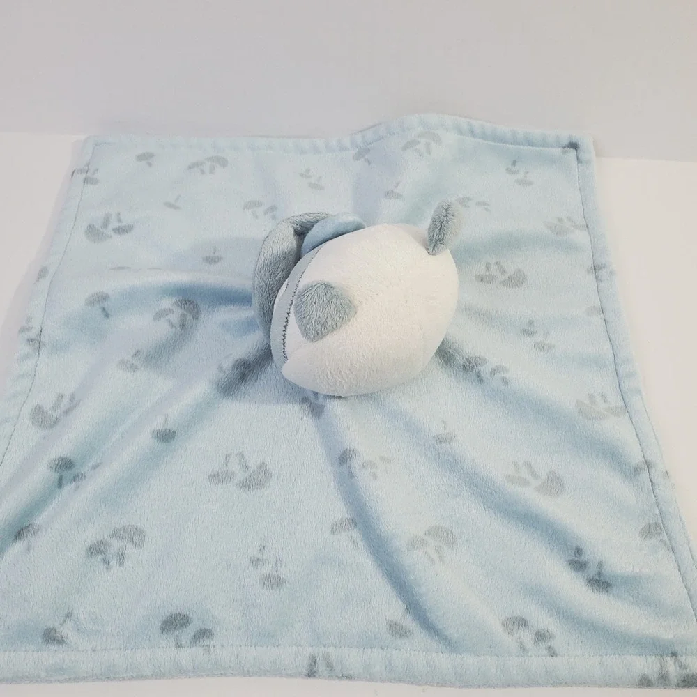 Gerber Modern Moments Baby Blue Plush Raccoon Mushrooms Security Blanket Lovey